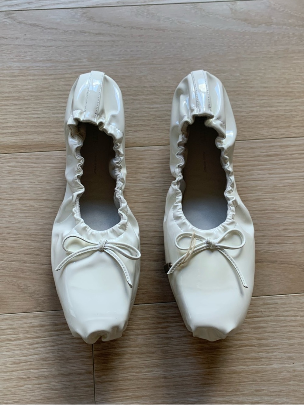Khaite Ashland Ballerina Flat White Patent Leather NWT Size 39